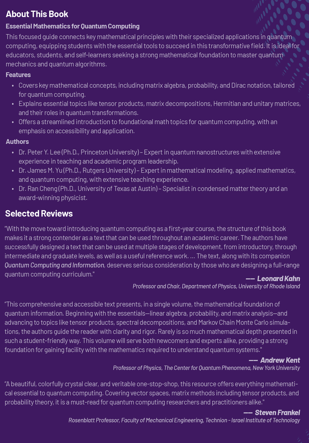 Mathematical Foundations of Quantum Computing: A Scaffolding Approach (eBook)