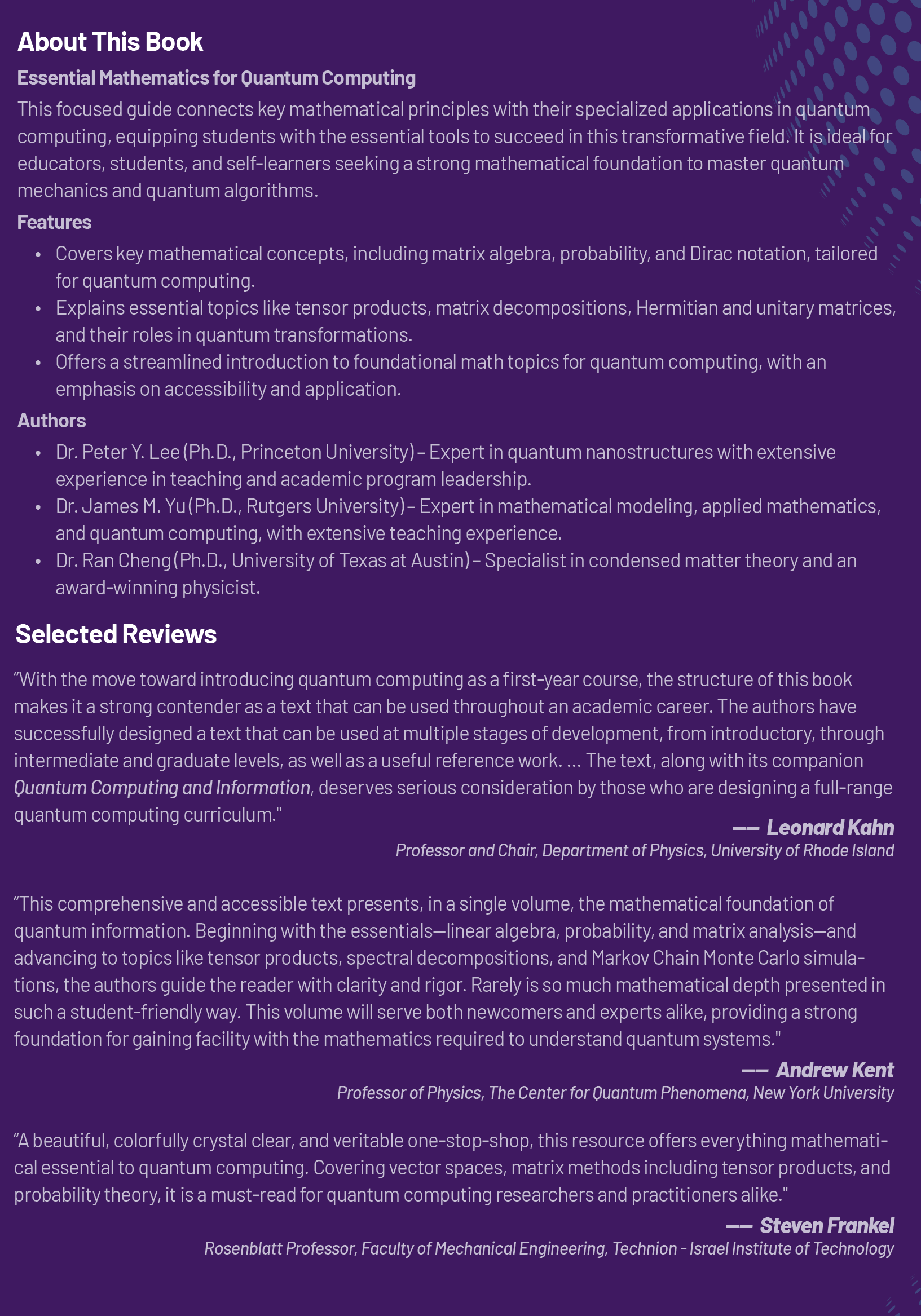 Mathematical Foundations of Quantum Computing: A Scaffolding Approach (eBook)